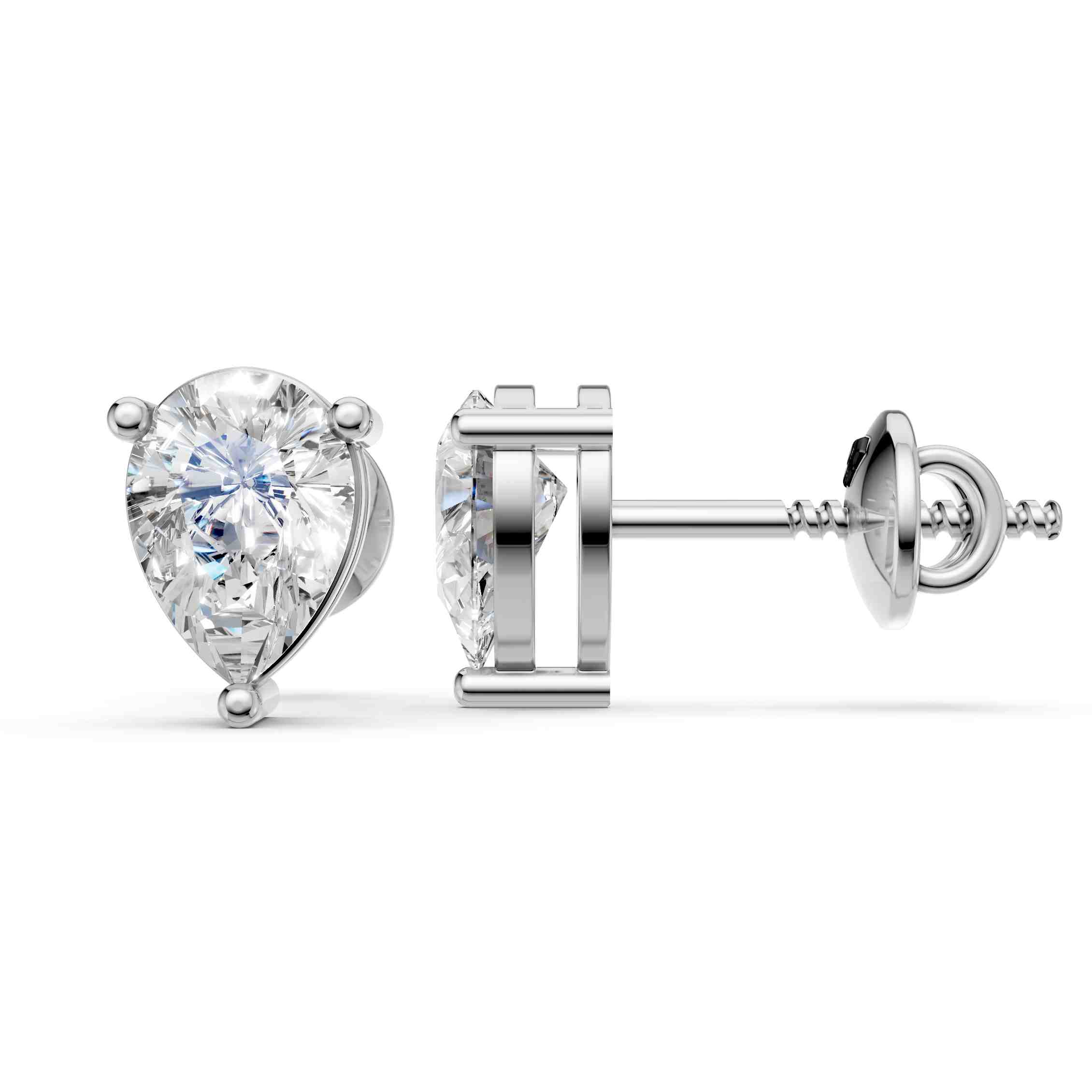 Pear Shape Solitaire Earring